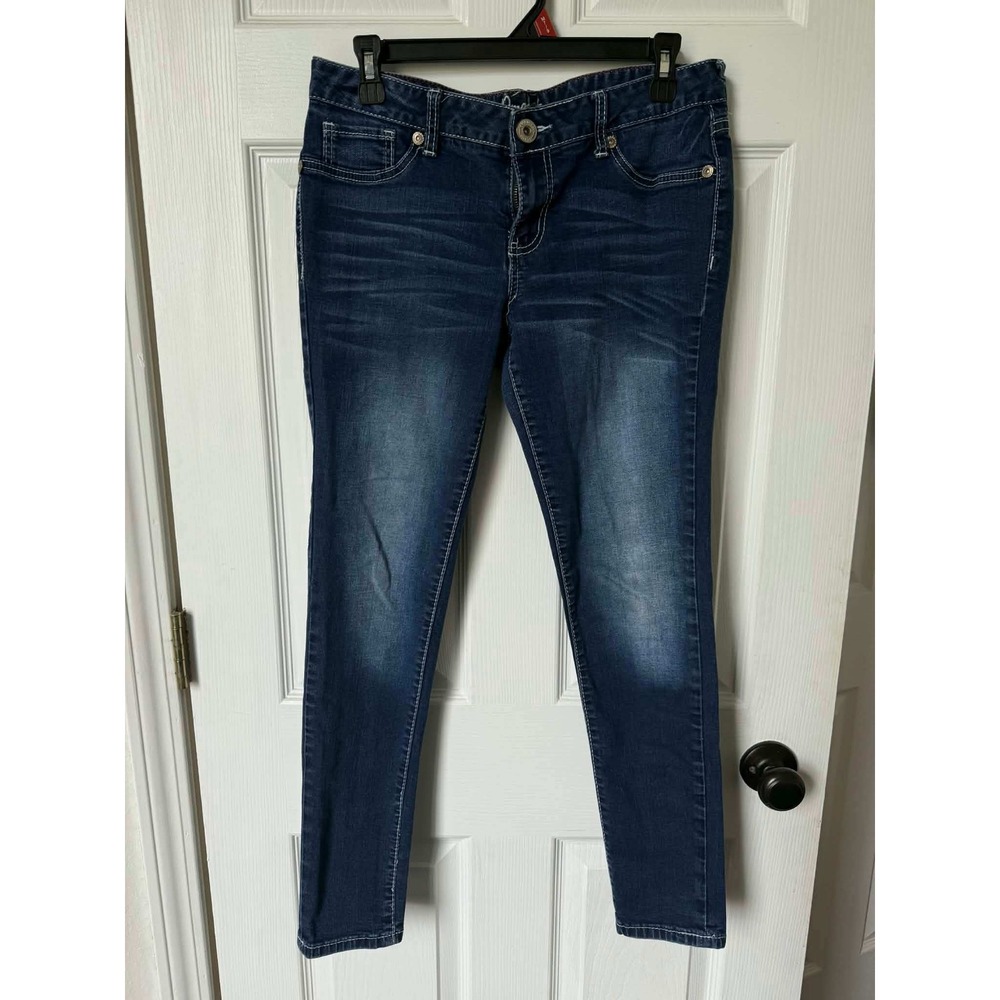 Amethyst Blue Wash Skinny Jeans Distressed Women Size 11